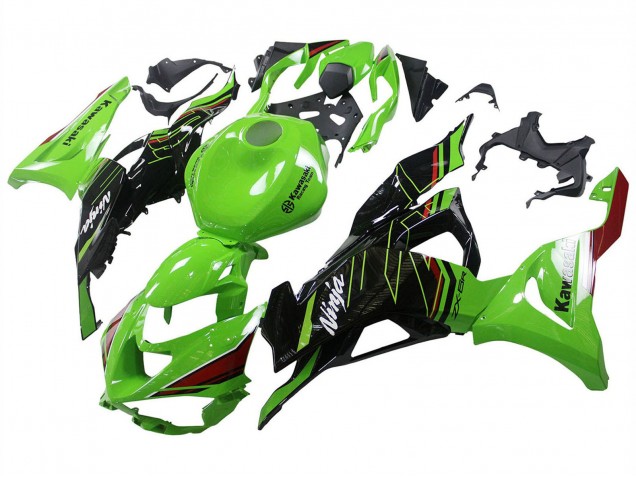 Grün Schwarz 2023-2025 Kawasaki ZX6R Motorrad Verkleidung