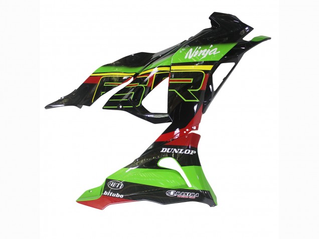 Grün Schwarz Rot Gelb Dunlop 2023-2025 Kawasaki ZX6R Motorrad Verkleidung