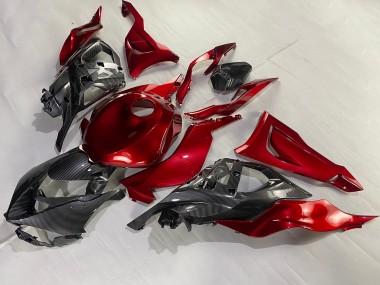 Rot Carbonfaser 2023-2025 Kawasaki ZX6R Motorrad Verkleidung