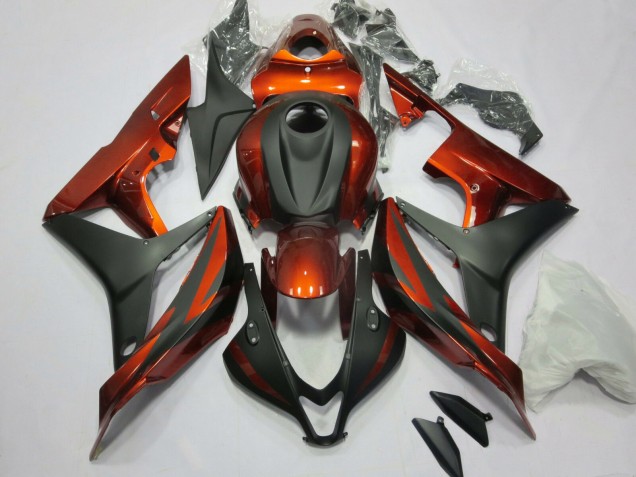 Orange Matt Schwarz 2007-2008 Honda CBR600RR Motorrad Verkleidung Kit