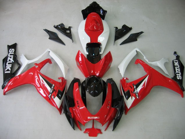 Weiß Rot Glänzendes Schwarz 2006-2007 Suzuki GSXR 600 / GSXR 750 Motorrad Verkleidung