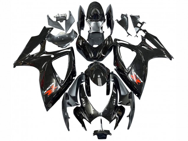 Glänzendes Schwarz Silber Rot 2006-2007 Suzuki GSXR 600 / GSXR 750 Motorrad Verkleidung