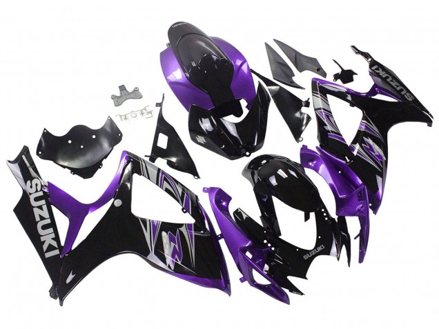 Lila Glänzendes Schwarz 2006-2007 Suzuki GSXR 600 / GSXR 750 Motorrad Verkleidung Kit