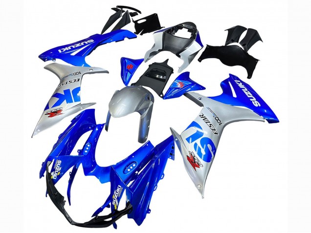 Blau Silber Ecstar 2011-2024 Suzuki GSXR 600 / GSXR 750 Motorrad Verkleidung