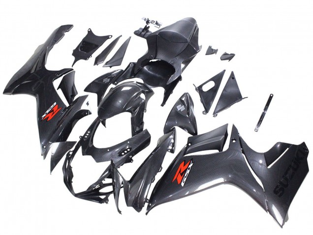 Schwarzes Carbonfaser Rot 2011-2024 Suzuki GSXR 600 / GSXR 750 Motorrad Verkleidung