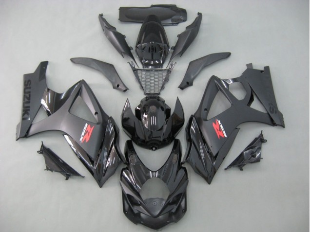 Matt Schwarz Glänzendes Schwarz 2007-2008 Suzuki GSXR 1000 Motorrad Verkleidung