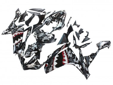Grau Weiß Camouflage Hai 2007-2008 Yamaha YZF 1000 R1 Motorrad Verkleidung