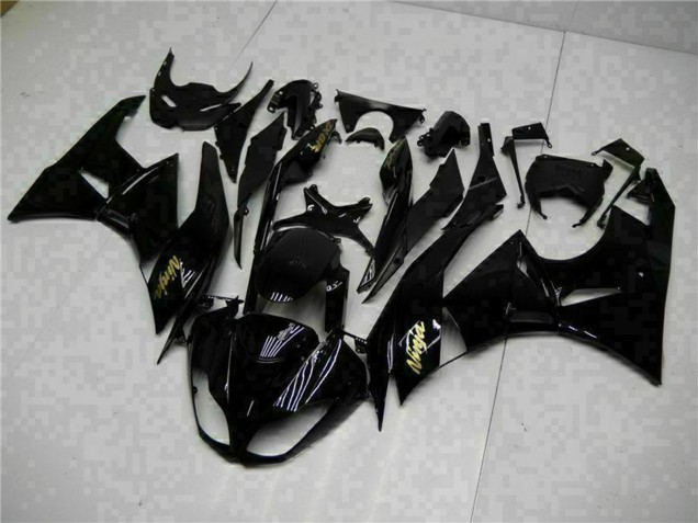 Glänzendes Schwarz Gold Ninja 2009-2012 Kawasaki ZX6R Motorrad Verkleidung