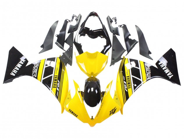 Gelb Weiß Schwarz 2012-2014 Yamaha YZF 1000 R1 Motorrad Verkleidung