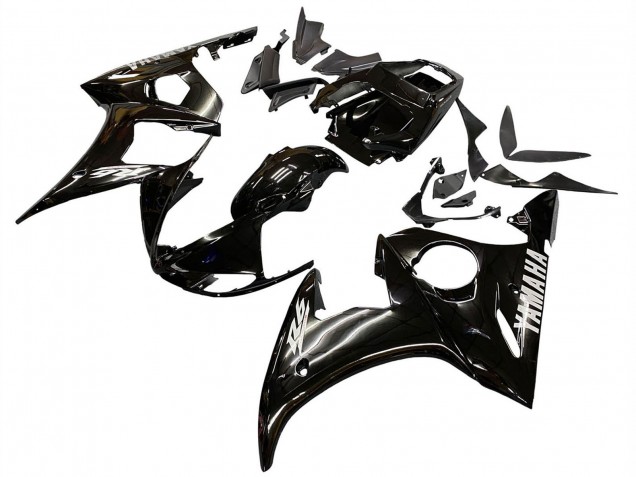 Glänzendes Schwarz Weiß Aufkleber 2003-2004 Yamaha YZF R6 Motorrad Verkleidung