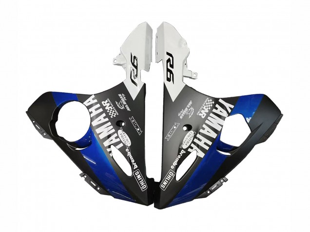 Blau Weiß Glänzendes Schwarz Yamalube 2003-2004 Yamaha YZF R6 Motorrad Verkleidung