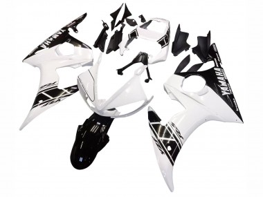 Weiß Glänzendes Schwarz 2003-2004 Yamaha YZF R6 Motorrad Verkleidung