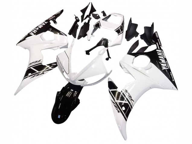 Weiß Glänzendes Schwarz 2003-2004 Yamaha YZF R6 Motorrad Verkleidung