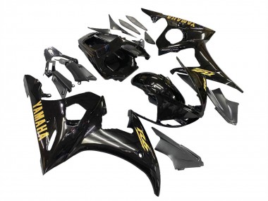 Glänzendes Schwarz Gold Aufkleber 2003-2004 Yamaha YZF R6 Motorrad Verkleidung