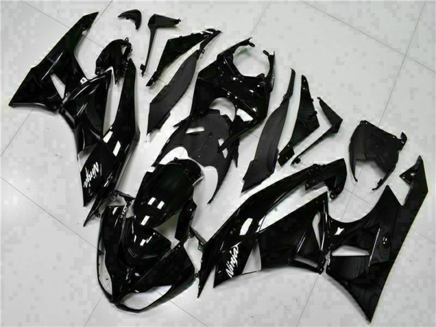 Glänzendes Schwarz Weiß Ninja 2009-2012 Kawasaki ZX6R Motorrad Verkleidung