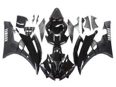 Glänzendes Schwarz Matt Schwarz 2006-2007 Yamaha YZF 600 R6 Motorrad Verkleidung