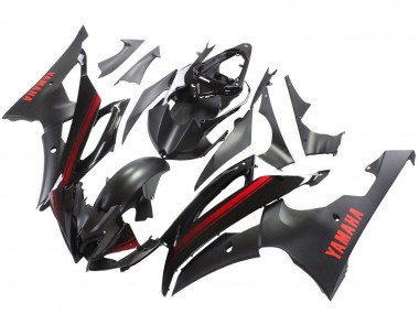 Glänzendes Schwarz Matt Schwarz Rot Streifen 2008-2016 Yamaha YZF 600 R6 Motorrad Verkleidung