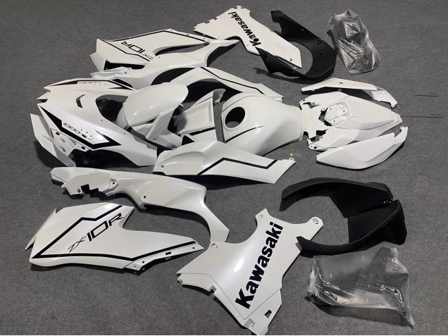 Perl Weiß Schwarz 2021-2025 Kawasaki ZX10R Motorrad Verkleidung