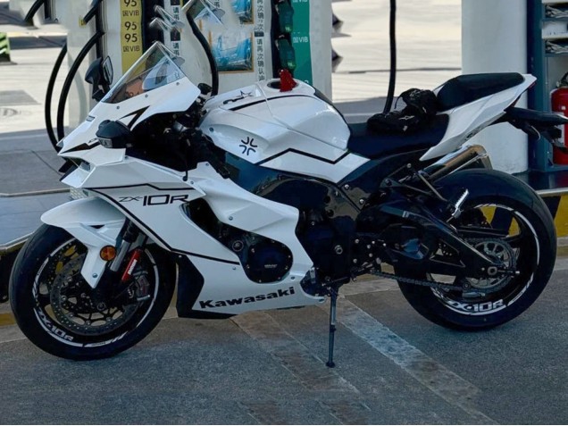 Weiß Schwarz 2021-2025 Kawasaki ZX10R Motorrad Verkleidung