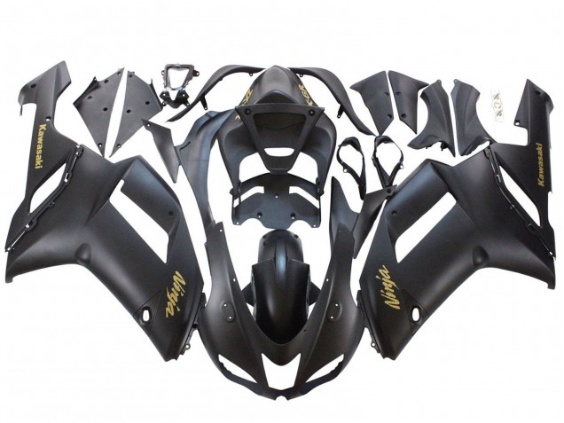 Matt Schwarz mit Gelb Logo Ninja 2007-2008 Kawasaki ZX6R Motorrad Verkleidung