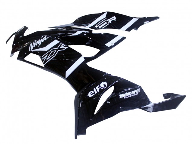 Glänzendes Schwarz Weiß 2019-2022 Kawasaki ZX6R Motorrad Verkleidung