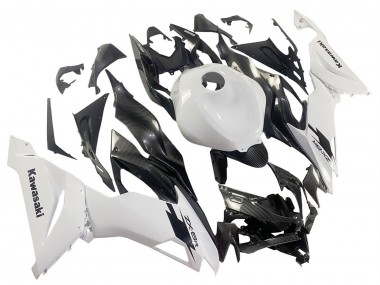Weiß Schwarz Carbonfaser 2019-2022 Kawasaki ZX6R Motorrad Verkleidung