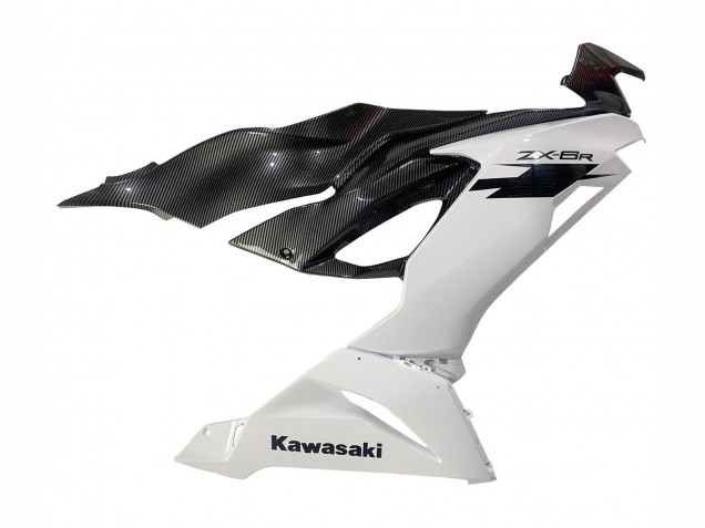 Weiß Schwarz Carbonfaser 2019-2022 Kawasaki ZX6R Motorrad Verkleidung