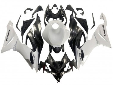 Weiß Schwarz Carbonfaser 2019-2022 Kawasaki ZX6R Motorrad Verkleidung