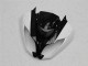 Glänzendes Schwarz Weiß 2009-2012 Kawasaki ZX6R Motorrad Verkleidung