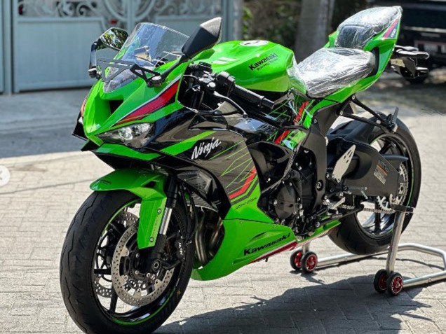 Grün Glänzendes Schwarz Rot 2019-2022 Kawasaki ZX6R Motorrad Verkleidung