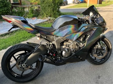 Schwarz Regenbogen 2019-2022 Kawasaki ZX6R Motorrad Verkleidung