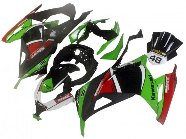 Grün Weiß Rot Schwarz Elf 2013-2024 Kawasaki EX300 Motorrad Verkleidung