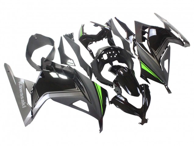 Glänzendes Schwarz Matt Schwarz Grün 2013-2024 Kawasaki EX300 Motorrad Verkleidung