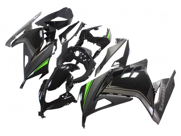 Glänzendes Schwarz Matt Schwarz Grün 2013-2024 Kawasaki EX300 Motorrad Verkleidung