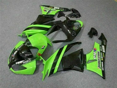 Grün Glänzendes Schwarz Elf Touch4 Bridgestone 2009-2012 Kawasaki ZX6R Motorrad Verkleidung