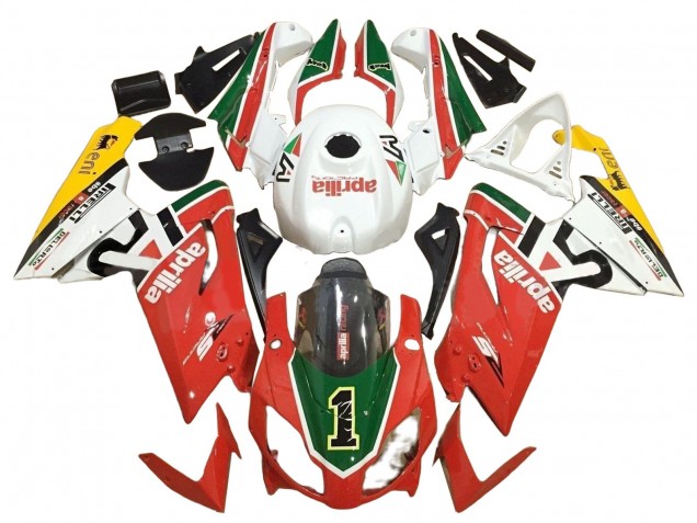 Weiß Rot Grün 2006-2011 Aprilia RS125 Motorrad Verkleidung