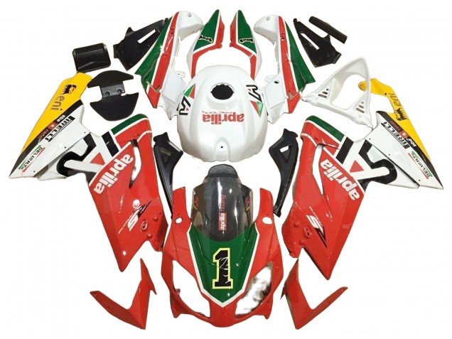 Weiß Rot Grün 2006-2011 Aprilia RS125 Motorrad Verkleidung