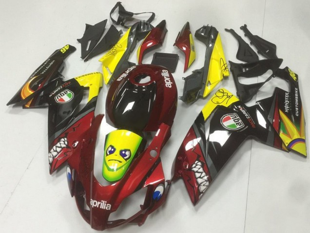 Rot Gelb Schwarz Hai 2006-2011 Aprilia RS125 Motorrad Verkleidung