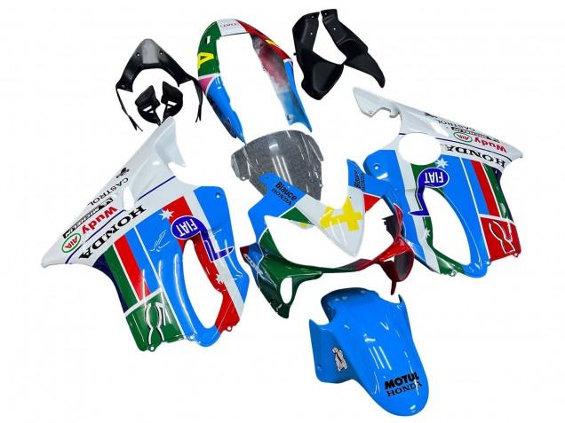 Weiß Blau Grün Rot 2004-2007 Honda CBR600 F4i Motorrad Verkleidung