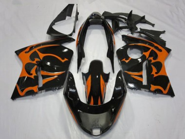 Glänzendes Schwarz Orange Flamme 1996-2007 Honda CBR1100XX Blackbird Motorrad Verkleidung