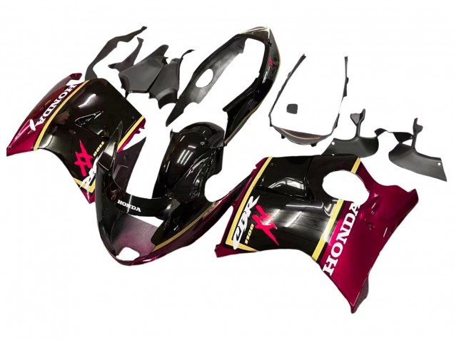 Glänzendes Schwarz Rot Gelb 1996-2007 Honda CBR1100XX Blackbird Motorrad Verkleidung