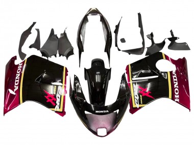 Glänzendes Schwarz Rot Gelb 1996-2007 Honda CBR1100XX Blackbird Motorrad Verkleidung