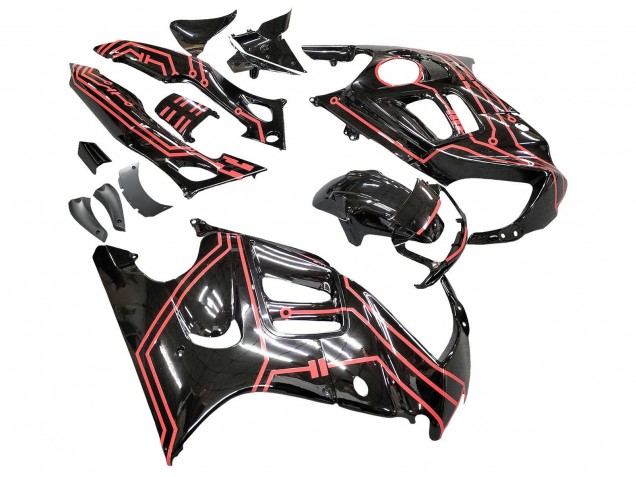 Rot Glänzendes Schwarz 1997-1998 Honda CBR600 F3 Motorrad Verkleidung Kit