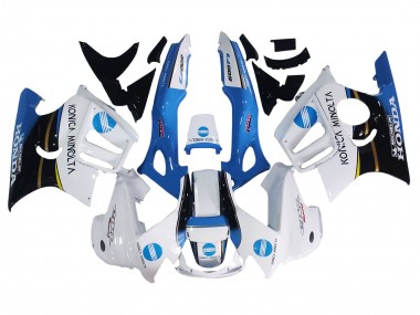 Weiß Blau Glänzendes Schwarz 1997-1998 Honda CBR600 F3 Motorrad Verkleidung