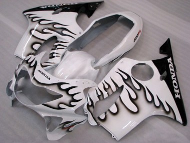 Weiß Glänzendes Schwarz Flamme 1999-2000 Honda CBR600 F4 Motorrad Verkleidung