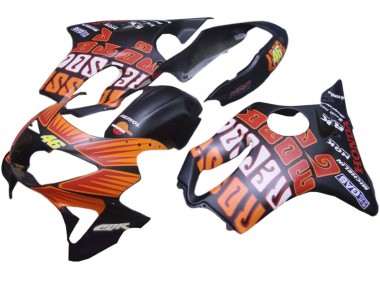 Matt Schwarz Orange Rossi Repsol 46 1999-2000 Honda CBR600 F4 Motorrad Verkleidung