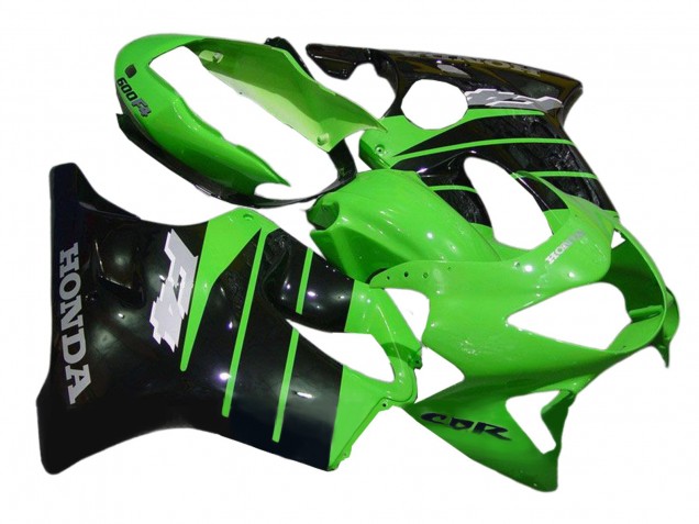 Grün Glänzendes Schwarz 1999-2000 Honda CBR600 F4 Motorrad Verkleidung