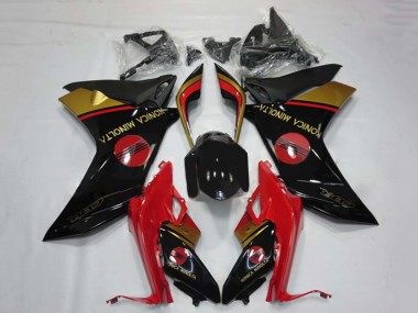 Rot Gold Glänzendes Schwarz Konica Minolta 2011-2013 Honda CBR600F Motorrad Verkleidung