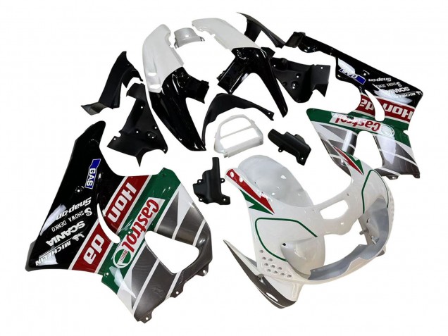 Weiß Grün Grau Glänzendes Schwarz Castrol 1996-1997 Honda CBR900RR 893 Motorrad Verkleidung