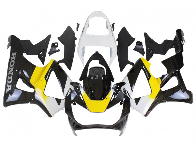 Weiß Gelb Glänzendes Schwarz 2000-2001 Honda CBR900RR 929 Motorrad Verkleidung
